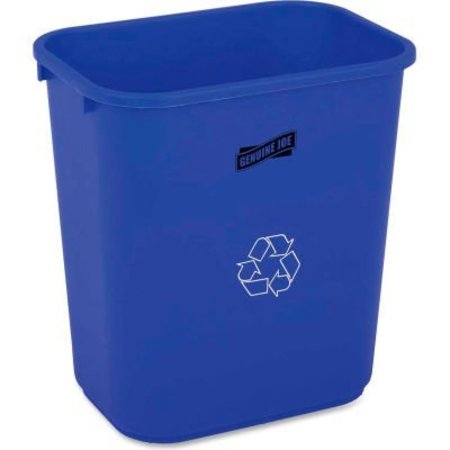 SP RICHARDS Genuine Joe Deskside Recycling Wastebasket, 7 Gallon, Blue/White GJO57257